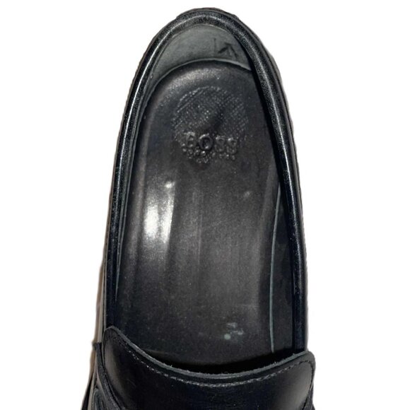 Hugo Boss Men's Black Leather Bit Loafers Dress Shoes Size 8.5 Slip-On - Picture 3 of 6
